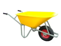 (10) Kruiwagen Gele Bak Ovaal Gelakt Frame 100ltr