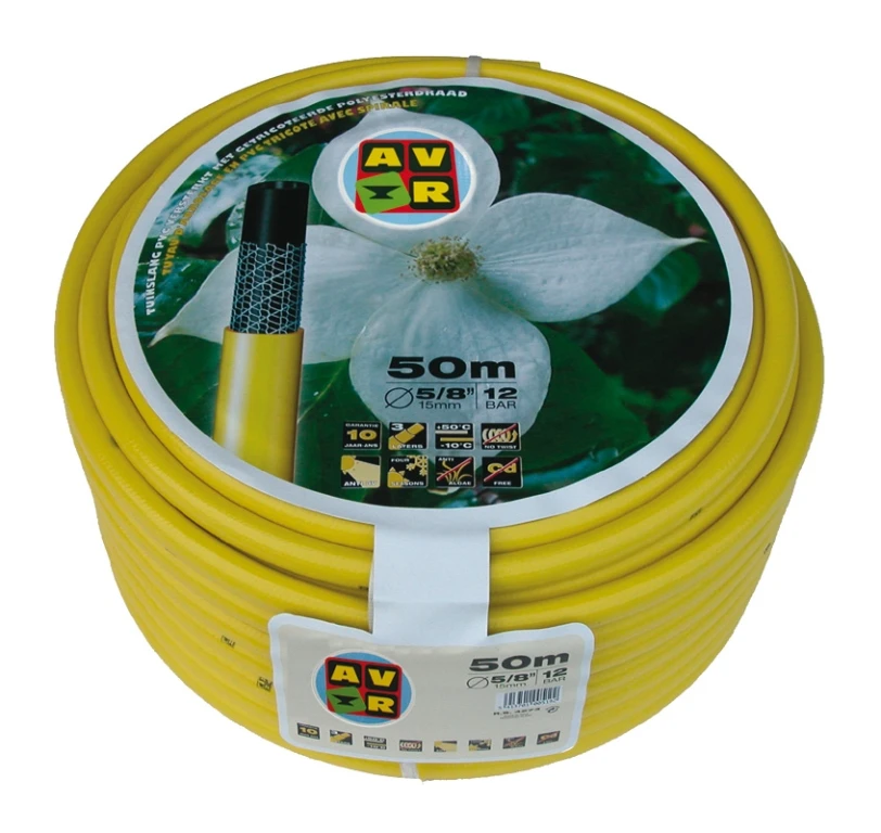 Getricoteerde Gele Tuinslang 1", 50 Meter High Twist Resistant System 1 Getricoteerde Gele Tuinslang 1", 50 Meter High Twist Resistant System