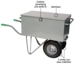 Gereedschaps Kruiwagen Dubbel Wiel