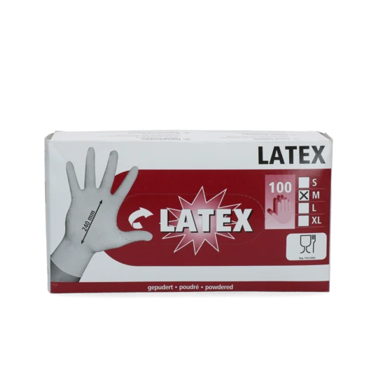 Melkers Handschoen Latex Gepoederd M (7-8) 2 Melkers Handschoen Latex Gepoederd M (7-8) - Afbeelding 2