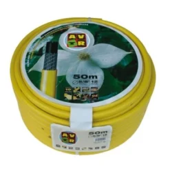 Waterslang Geel 1/2" 50m, Getricoteerd High Twist Resistant"